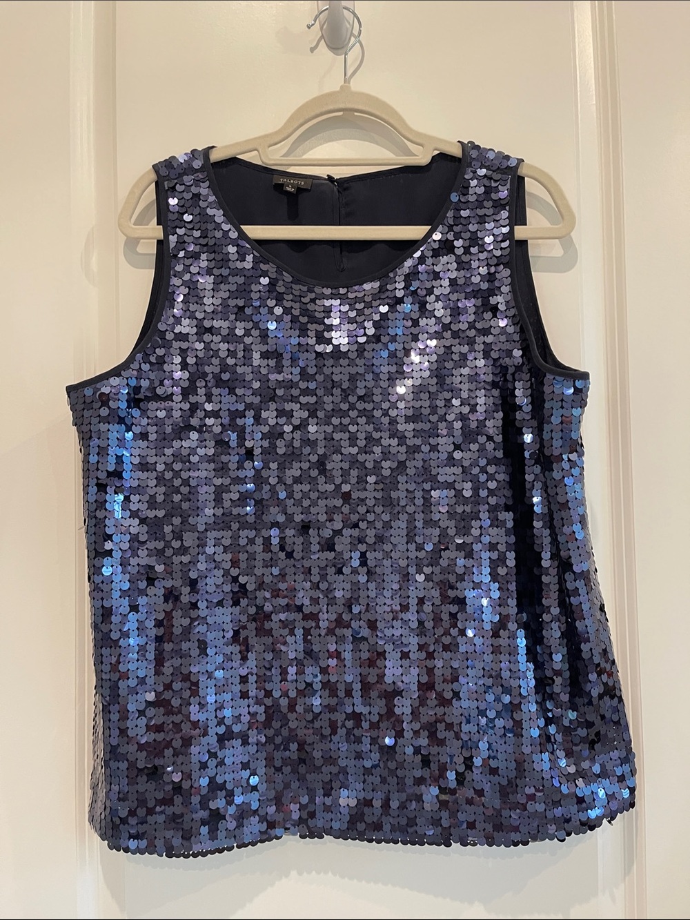 Talbots Navy Sequin Sleeveless Shell